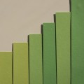 minimalist abstract gradient green layers paper