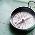 closeup compass map
